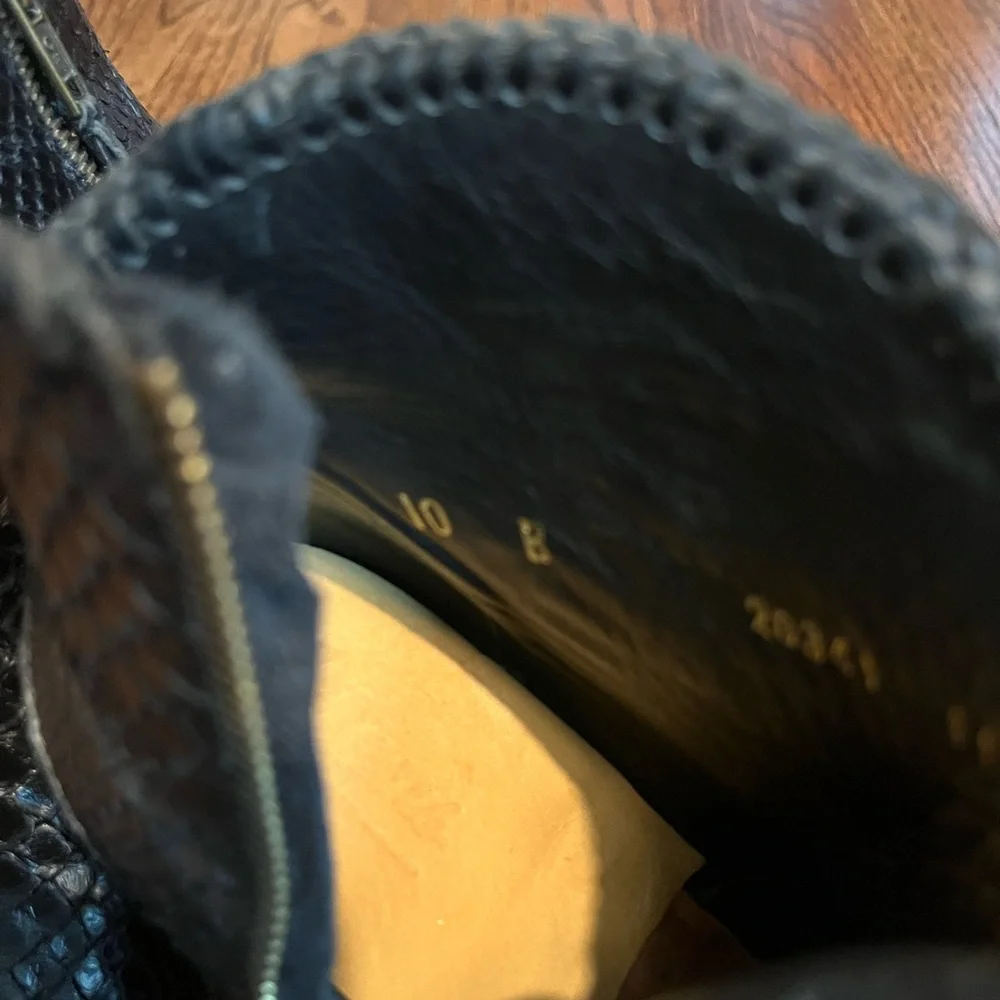 Black Snakeskin Ankle Boots - Picture 4 of 5